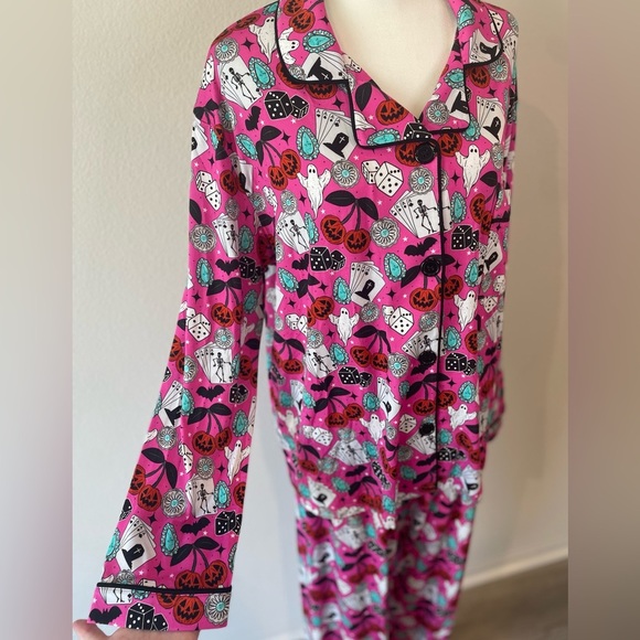 SaddleandSage Pink Halloween Bamboo PJ Set - Picture 3 of 9